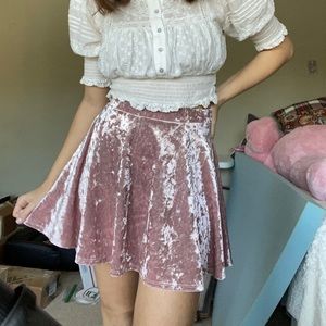 Tillys Pink Crushed Velvet Skirt